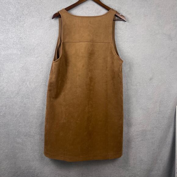 LOFT Brown Button-Front Midi Dress - Picture 3 of 9